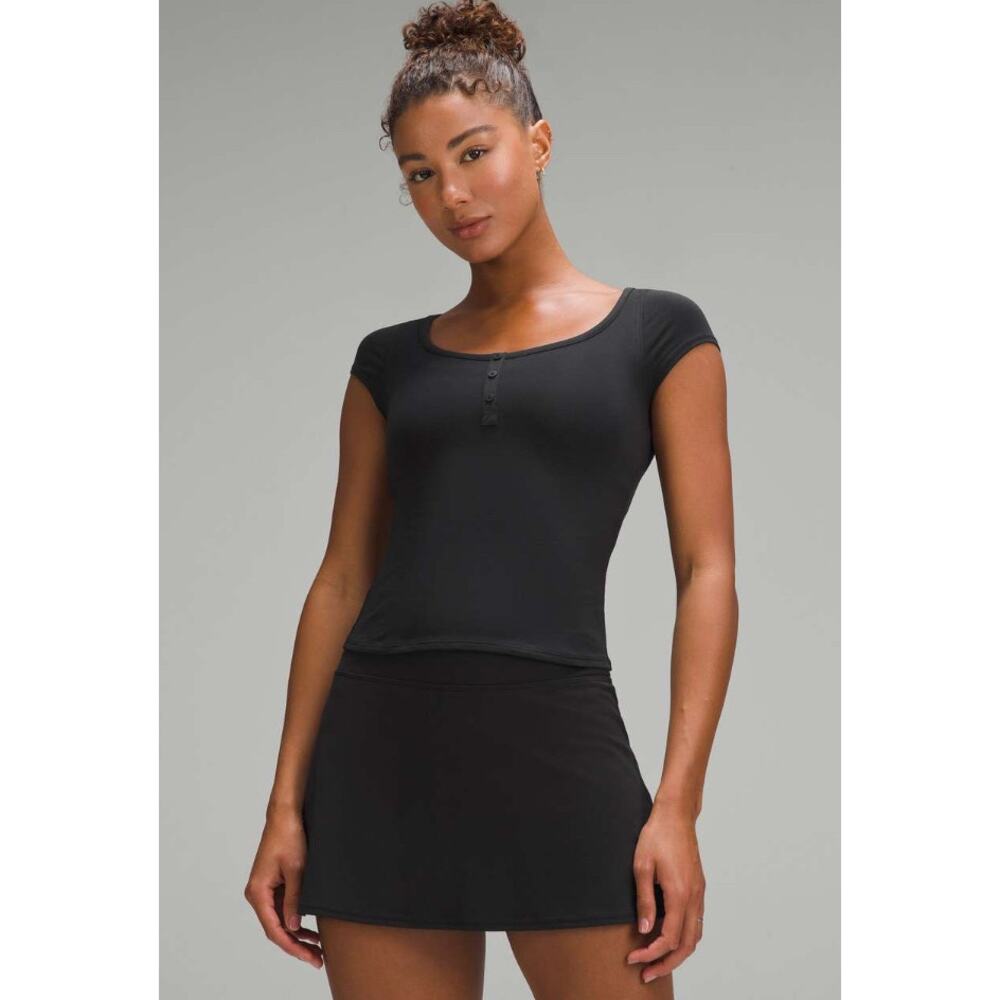NWT Lululemon Cap-Sleeve Henley T-Shirt
Black SMALL S